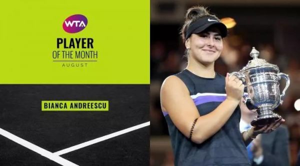 安德莱斯库当选八月WTA最佳球员 在美网首夺大满贯