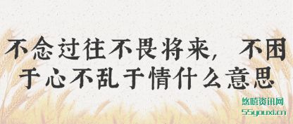不(bu)念过往不畏(wei)将来,不困(kun)于心(xin)不乱于情什么(me)意思
